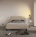 Giffer Bed 5ft-Cream Fabric