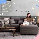Ryota Sofa - Right Corner/Black Plastic Leg/SL Dark Brown