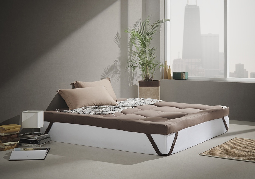 [WF-Warrant Topper-KS] Woodfield - Nano-Fiber Topper Warrant 6ft x 6.5ft - Dark Brown - Thickness 3"
