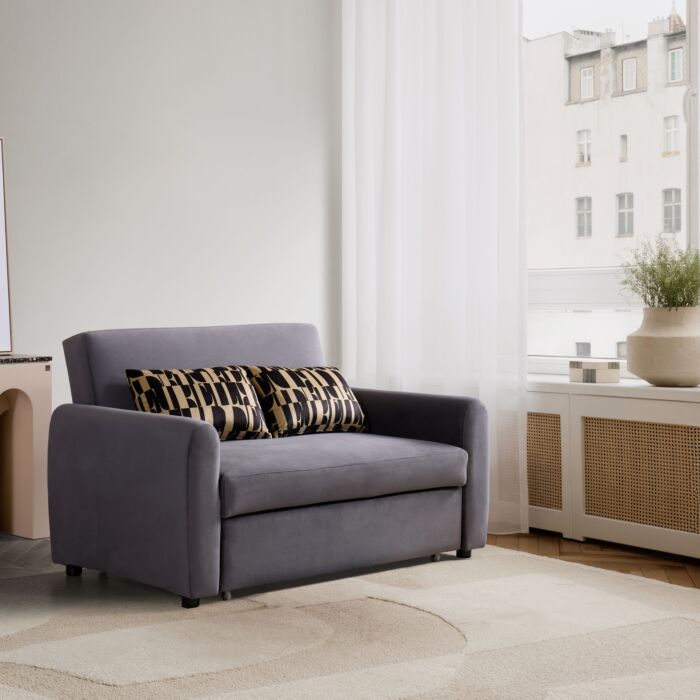[19240557] Elle Decor - Buddy Sofa Bed - Dark Gray