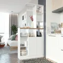 Ku/Burgess Tall Counter 90/White/Solid Oak- L/R
